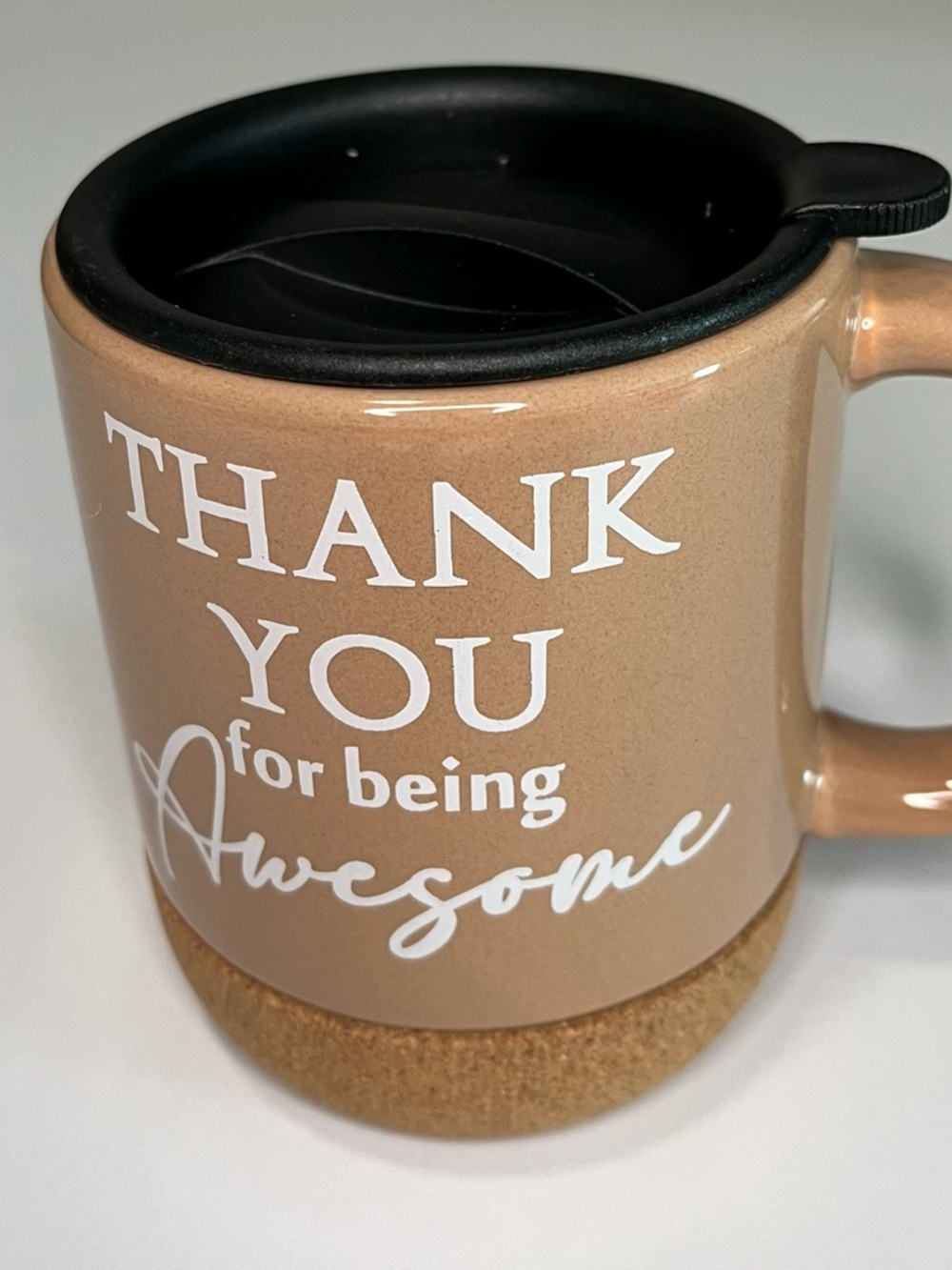 Ceramic Travel Mug - Thank You for Being Awesome - Tan